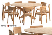 Oak Casale dining chair with Mikado