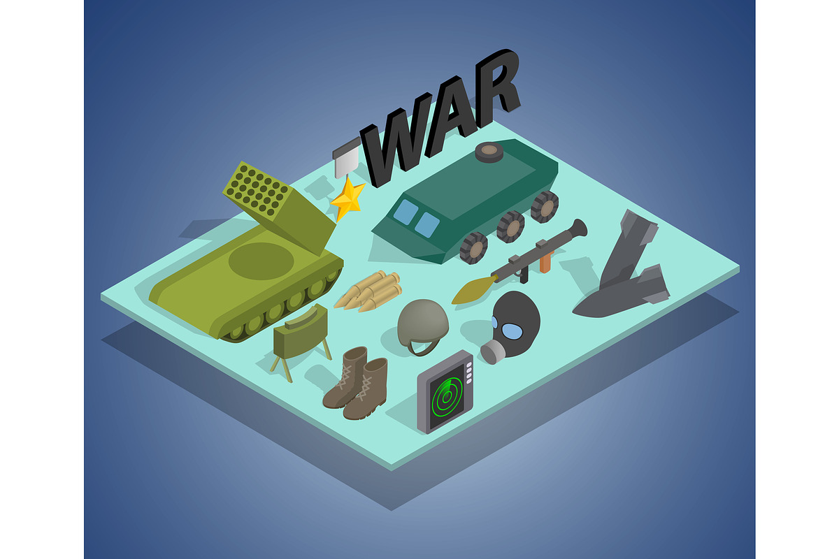 War way concept banner in Illustrations - product preview 8