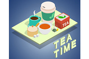 Tea time concept banner