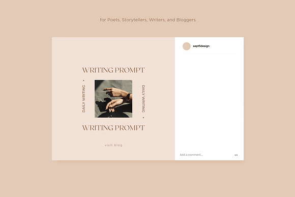 Writers Social Media Pack Vol.3 in Instagram Templates - product preview 6