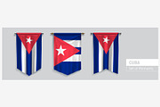 Set of Cuba waving pennants vector