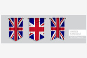 Set of United Kingdom flags vector