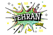 Tehran Comic Text in Pop Art Style