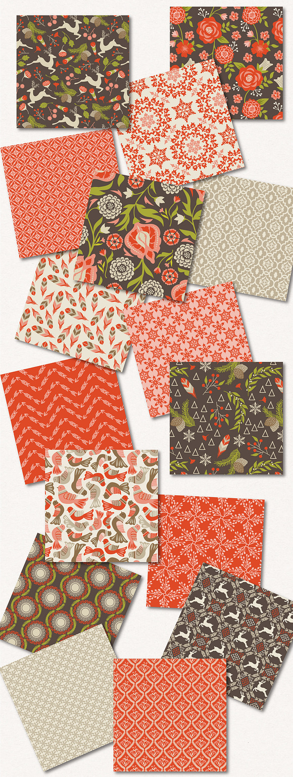 Rustic Christmas Vector Patterns in Patterns - product preview 1