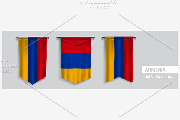 Armenia waving pennants vector