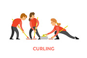 Curling Sports Game, Teamwork Man