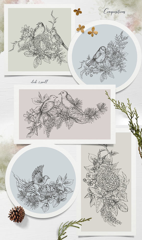 Spring in the forest vector set in Illustrations - product preview 5