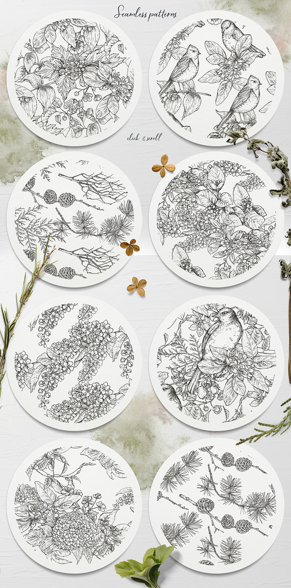Spring in the forest vector set in Illustrations - product preview 11