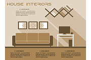 Living room interior vector infograp