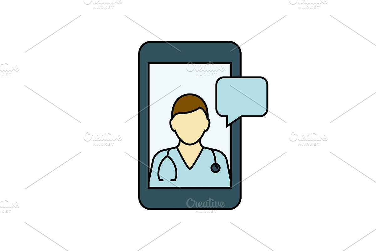 Online doctor on your smartphone in Illustrations - product preview 8