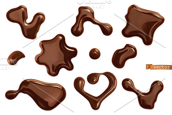 Chocolate drops. Realistic vectors