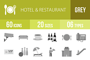 60 Hotel&Restaurant Greyscale Icons