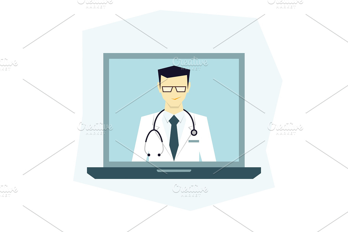 Doctor consults online in Illustrations - product preview 8