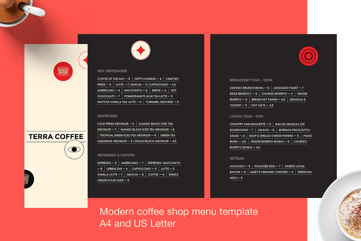 Restaurant coffee menu in Flyer Templates - product preview 8