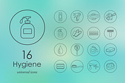 16 hygiene  icons