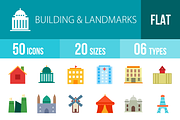 50 Buildings Flat Multicolor Icons