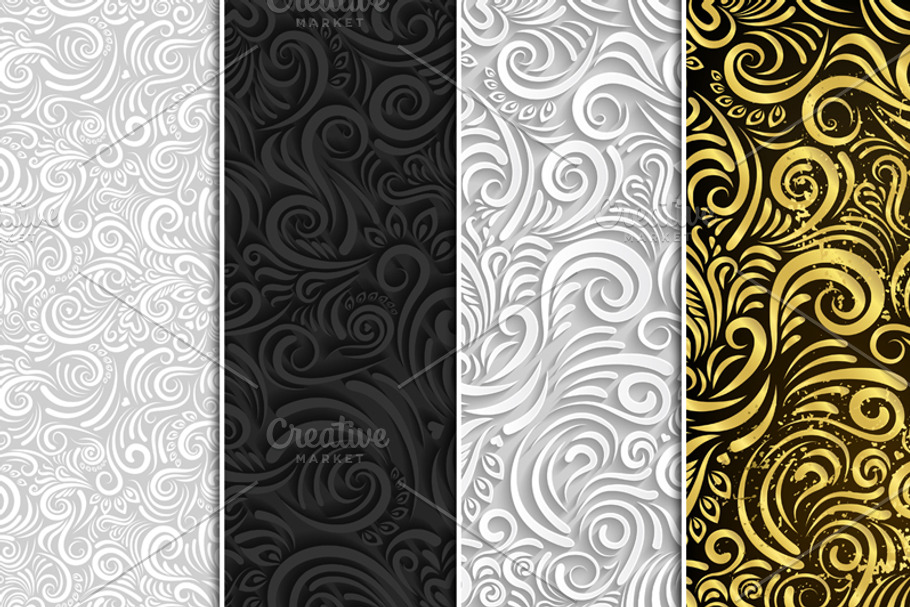 Set of floral ornate in Patterns - product preview 8