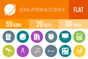 50 Education & Science Flat Round