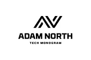 A N Letter Logo NA Monogram Tech