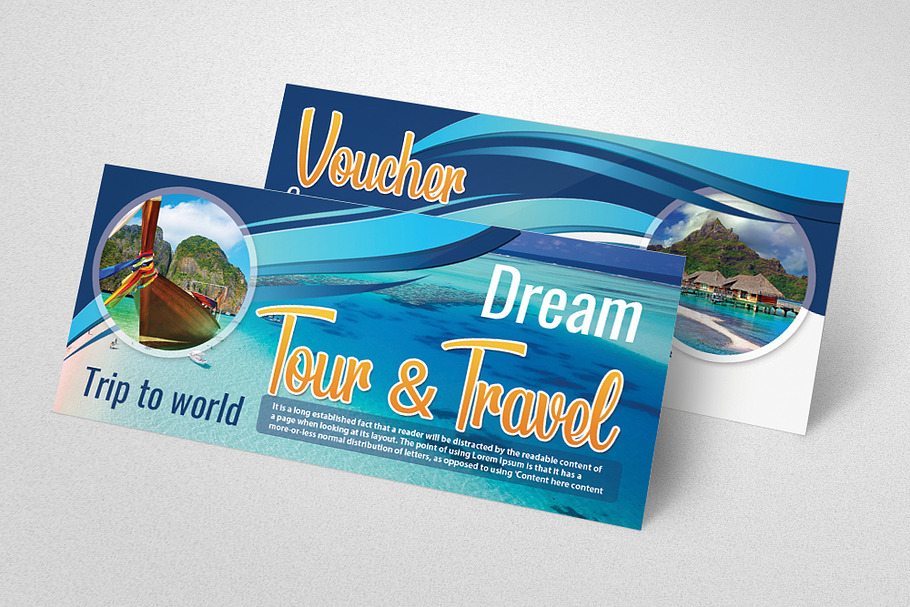 Tour Travel & Holidays Gift Voucher in Card Templates - product preview 8
