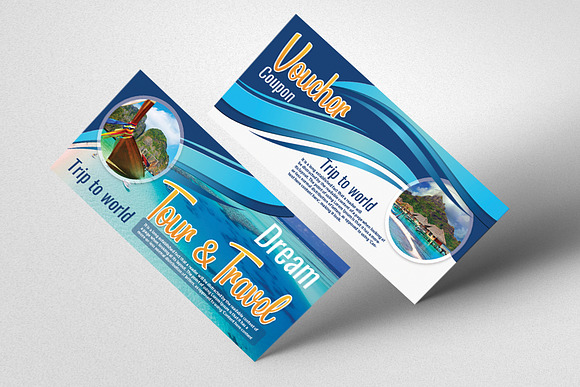 Tour Travel & Holidays Gift Voucher in Card Templates - product preview 1