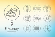 9 e-money icons