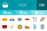 50 Food Flat Multicolor Icons