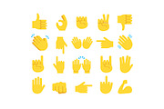 Hand emoticon emoji vector icons