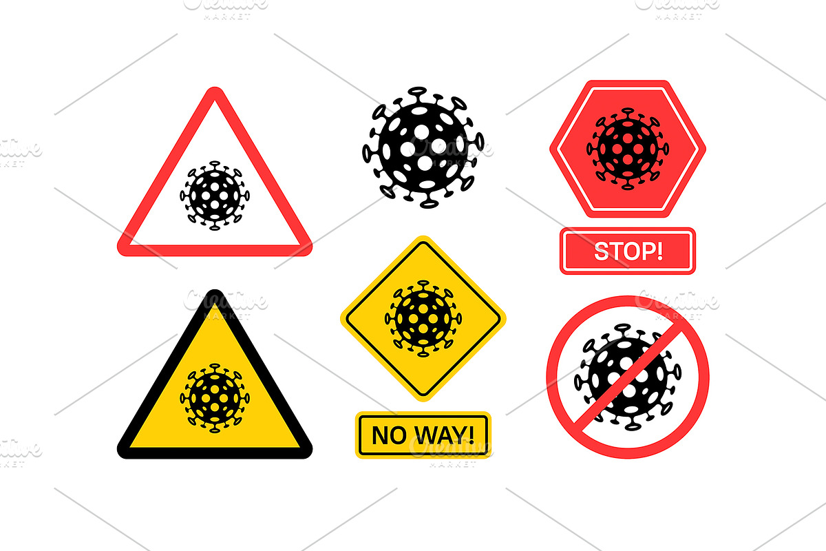 Quarantine warning syndromes icons. in Illustrations - product preview 8
