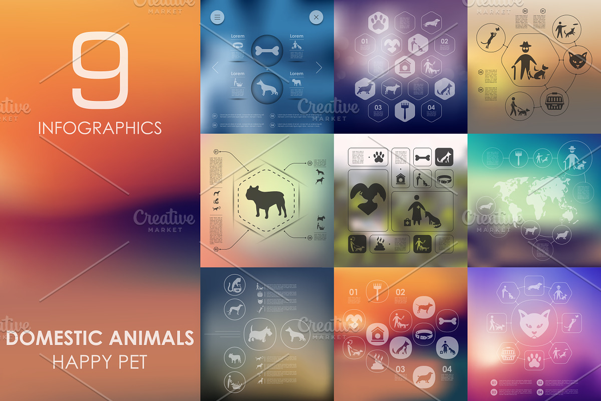 9 pets infographics in Presentation Templates - product preview 8