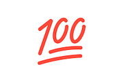 100 sign vector emoji