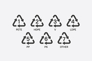 Recycling plastic vector symbols
