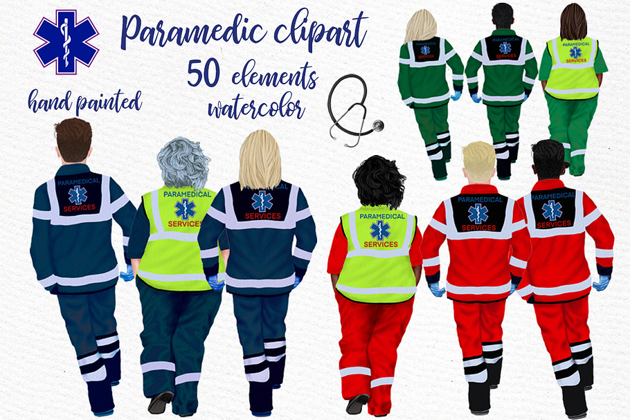 Paramedic clipart First Responders in Illustrations - product preview 8