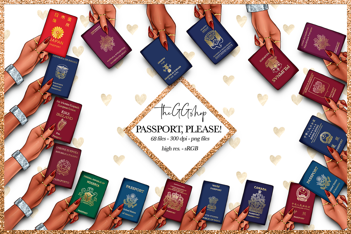 Passport Cliparts in Illustrations - product preview 8