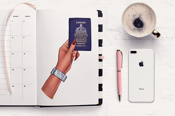 Passport Cliparts in Illustrations - product preview 3
