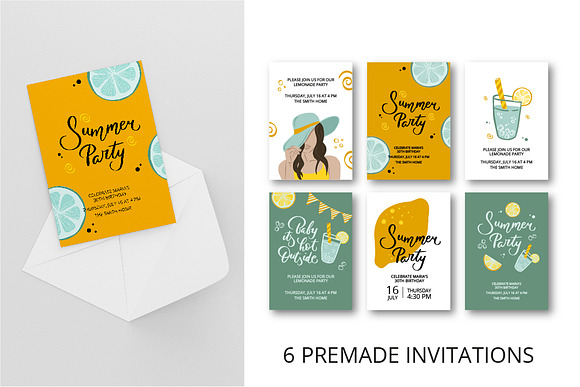 Lemon Party Illustrations in Graphics - product preview 6