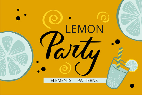Lemon Party Illustrations in Graphics - product preview 7