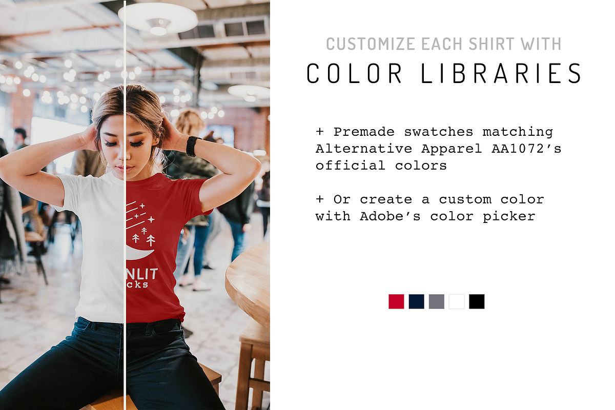 Alternative Apparel T-Shirt Mockup in Product Mockups - product preview 8