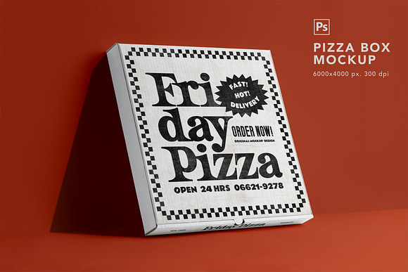 Pizza Box Mockup in Product Mockups - product preview 4
