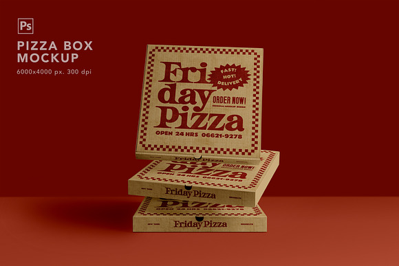 Pizza Box Mockup in Product Mockups - product preview 2