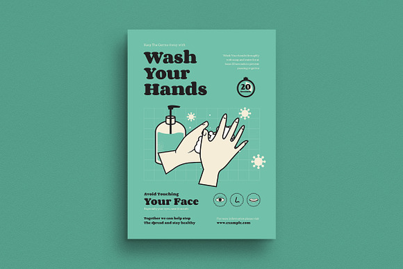 Wash Your Hands Poster & Roll Banner in Flyer Templates - product preview 1