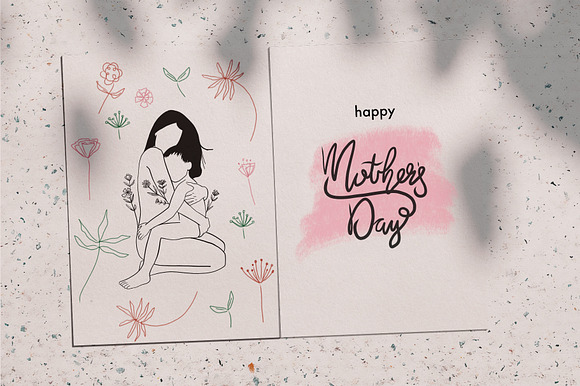 Motherhood line drawing bundle in Illustrations - product preview 1