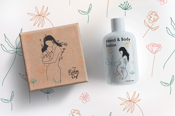 Motherhood line drawing bundle in Illustrations - product preview 4