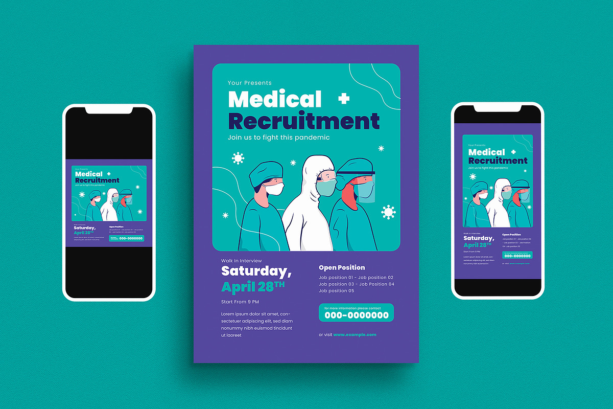 Medical Recruitment Flyer Set in Flyer Templates - product preview 8
