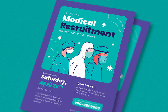 Medical Recruitment Flyer Set in Flyer Templates - product preview 2