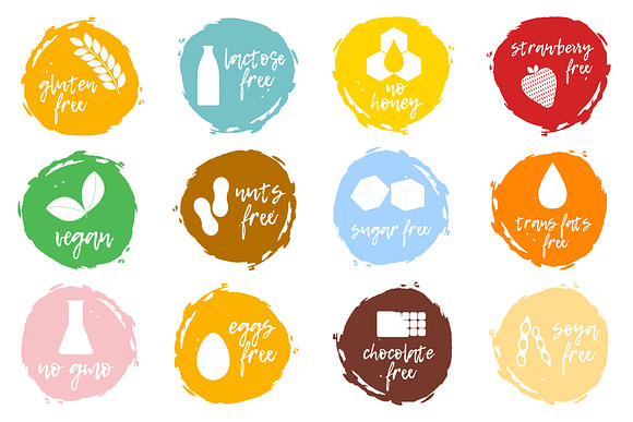 Allergen food icon + recycling label in Illustrations - product preview 4