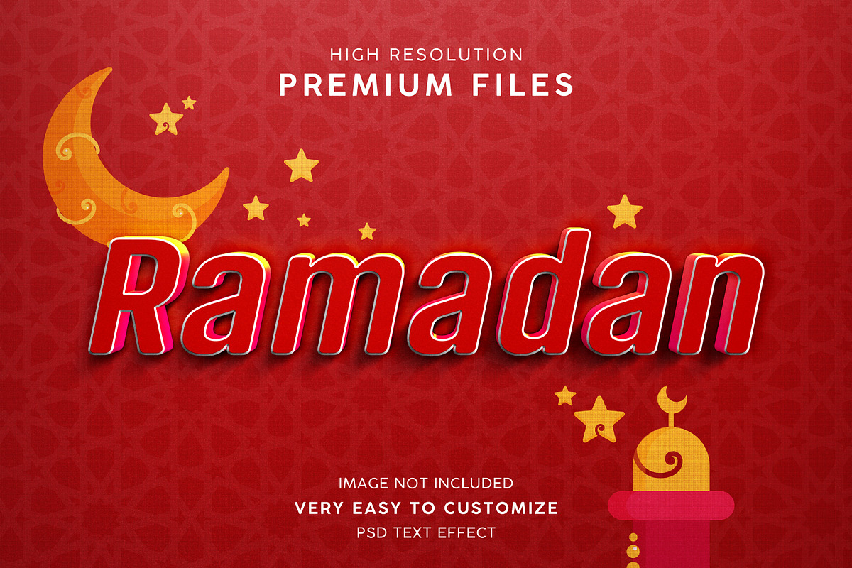 Ramadan eid 3d text style mockup in Add-Ons - product preview 8