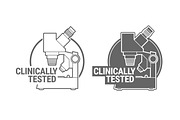 Clinically tested sign stamp symbol