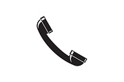 Handset symbol. Black phone icon