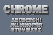 Set of letters. Hrome style sanserif